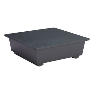 HomeRoots 33" Sleek Black Aluminum Outdoor Side Table - Weather-Resistant, Versatile, Fully Assembled Design! 668539