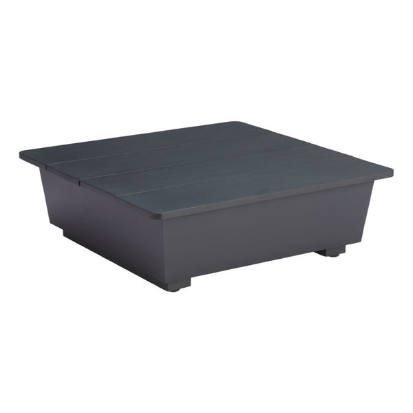 HomeRoots 33" Sleek Black Aluminum Outdoor Side Table - Weather-Resistant, Versatile, Fully Assembled Design! 668539