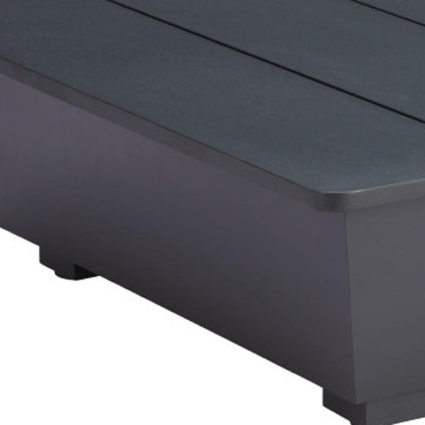 HomeRoots 33" Sleek Black Aluminum Outdoor Side Table - Weather-Resistant, Versatile, Fully Assembled Design! 668539