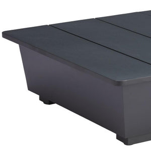 HomeRoots 33" Sleek Black Aluminum Outdoor Side Table - Weather-Resistant, Versatile, Fully Assembled Design! 668539