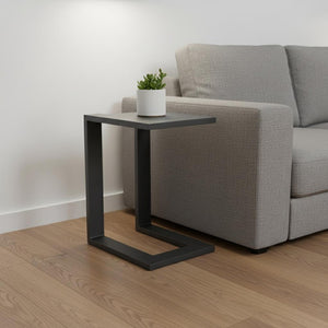 HomeRoots 18" Black Aluminum Outdoor Side Table – Stylish, Durable & Versatile for Patios, Balconies, and More 668541