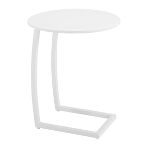 HomeRoots 24" White Aluminum Round End Table – Stylish, Lightweight, and Versatile for Any Space or Occasion! 668543