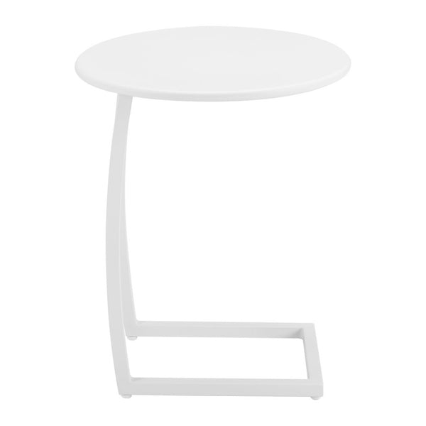 HomeRoots 24" White Aluminum Round End Table – Stylish, Lightweight, and Versatile for Any Space or Occasion! 668543
