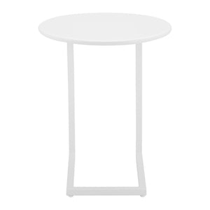 HomeRoots 24" White Aluminum Round End Table – Stylish, Lightweight, and Versatile for Any Space or Occasion! 668543