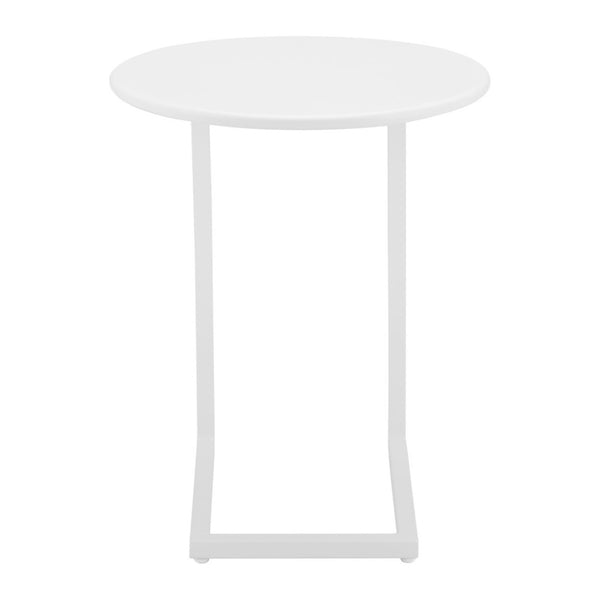 HomeRoots 24" White Aluminum Round End Table – Stylish, Lightweight, and Versatile for Any Space or Occasion! 668543