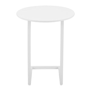 HomeRoots 24" White Aluminum Round End Table – Stylish, Lightweight, and Versatile for Any Space or Occasion! 668543