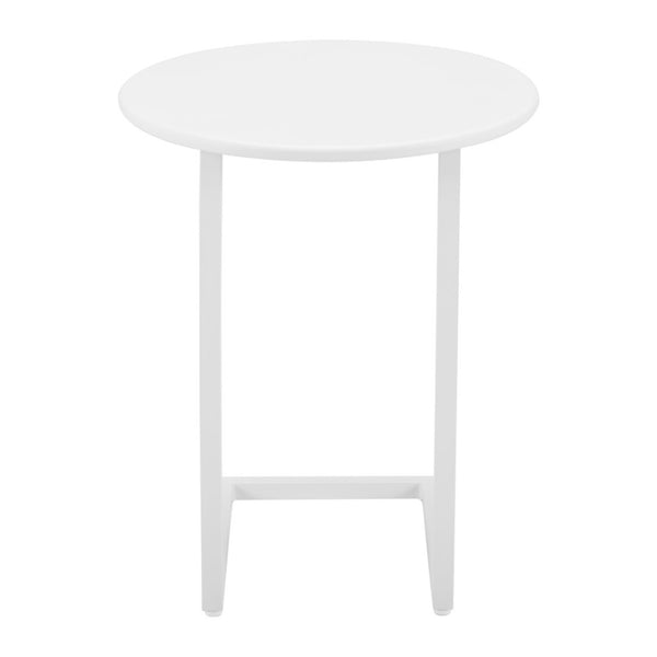 HomeRoots 24" White Aluminum Round End Table – Stylish, Lightweight, and Versatile for Any Space or Occasion! 668543