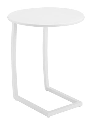 HomeRoots 24" White Aluminum Round End Table – Stylish, Lightweight, and Versatile for Any Space or Occasion! 668543