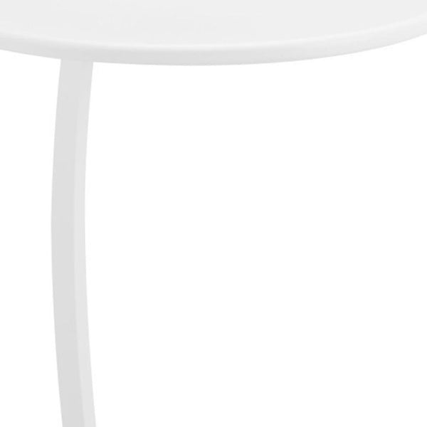 HomeRoots 24" White Aluminum Round End Table – Stylish, Lightweight, and Versatile for Any Space or Occasion! 668543