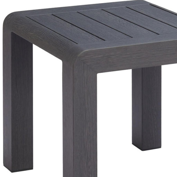 HomeRoots 22" Black Aluminum Square End Table - Modern Design, Lightweight & Versatile for Any Room Décor 668545