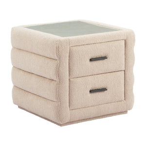 HomeRoots 17" Elegant Beige Wood Pedestal End Table - Versatile Accent Piece for Living Room or Bedroom Use 668549