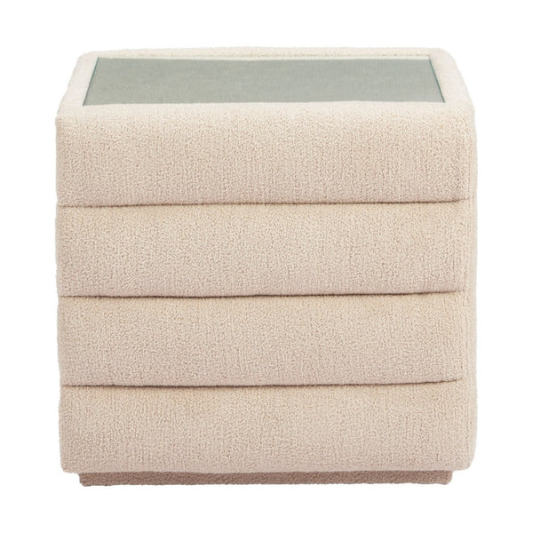 HomeRoots 17" Elegant Beige Wood Pedestal End Table - Versatile Accent Piece for Living Room or Bedroom Use 668549
