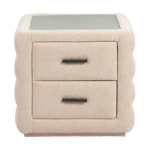 HomeRoots 17" Elegant Beige Wood Pedestal End Table - Versatile Accent Piece for Living Room or Bedroom Use 668549
