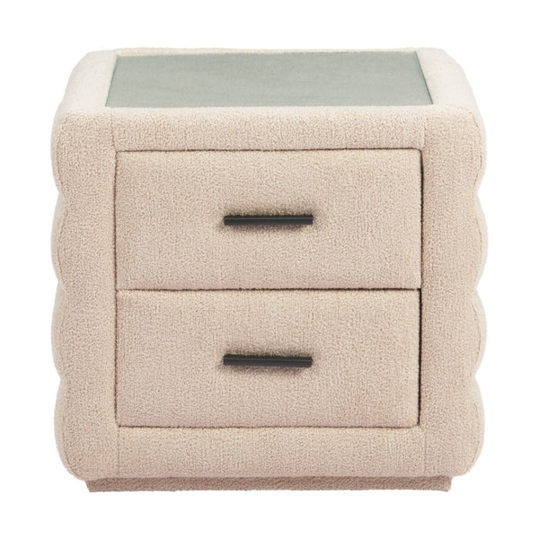 HomeRoots 17" Elegant Beige Wood Pedestal End Table - Versatile Accent Piece for Living Room or Bedroom Use 668549