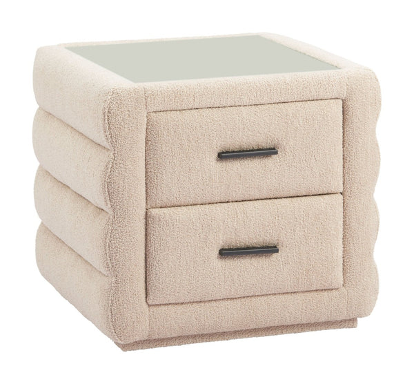 HomeRoots 17" Elegant Beige Wood Pedestal End Table - Versatile Accent Piece for Living Room or Bedroom Use 668549