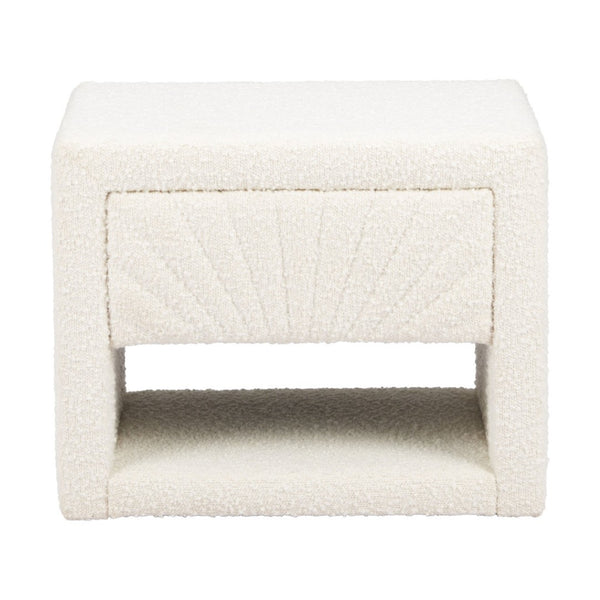 HomeRoots 16" Ivory Wood Woven Texture Nightstand - Stylish, Multi-Functional, and Ready to Use for Any Space 668551