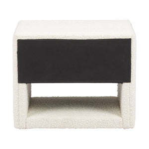 HomeRoots 16" Ivory Wood Woven Texture Nightstand - Stylish, Multi-Functional, and Ready to Use for Any Space 668551
