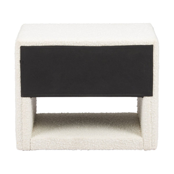 HomeRoots 16" Ivory Wood Woven Texture Nightstand - Stylish, Multi-Functional, and Ready to Use for Any Space 668551