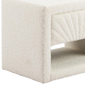 HomeRoots 16" Ivory Wood Woven Texture Nightstand - Stylish, Multi-Functional, and Ready to Use for Any Space 668551