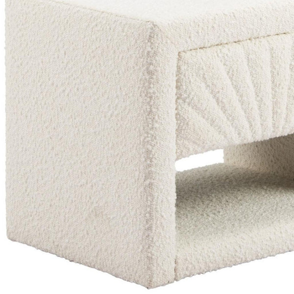 HomeRoots 16" Ivory Wood Woven Texture Nightstand - Stylish, Multi-Functional, and Ready to Use for Any Space 668551