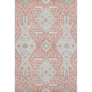 HomeRoots 5' X 8' Salmon Gray Floral Area Rug – Washable, UV-Protected, Stain-Resistant, Perfect for Any Space! 668569