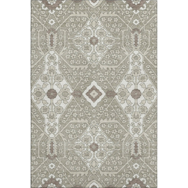 HomeRoots 9' X 12' Elegant Floral Area Rug - Washable, Stain Resistant, UV Protected for Active Homes & Style 668578