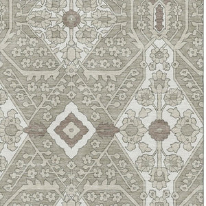 HomeRoots 9' X 12' Elegant Floral Area Rug - Washable, Stain Resistant, UV Protected for Active Homes & Style 668578