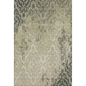 HomeRoots 9' Washable Medallion Area Rug in Green, Beige & Taupe - Stain Resistant, UV Protected & Durable 668596