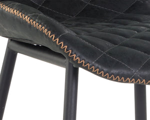 Sunpan Lyla Stylish Barstool Set of 2 with Diamond-Stitched Seat and Chic Gold Accents for Modern Spaces Antique Black