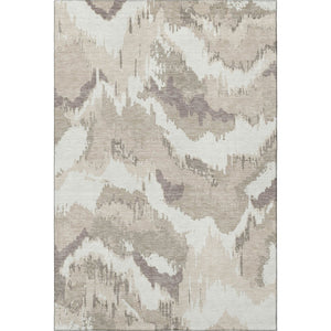 HomeRoots 10' X 14' Beige & Ivory Abstract Washable Area Rug - Stylish, Durable, UV-Protected for Any Space 668621