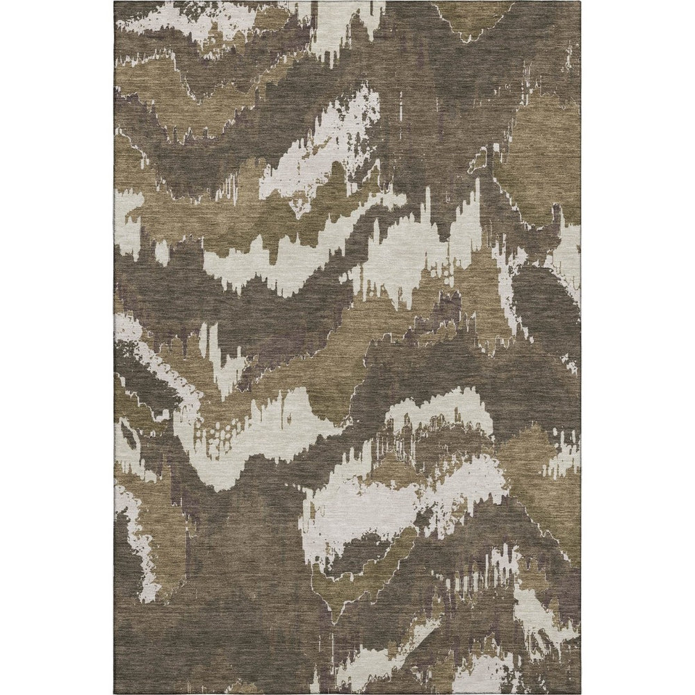 HomeRoots 8' X 10' Abstract Washable Area Rug with UV Protection - Stylish, Durable, Stain-Resistant Comfort! 668637