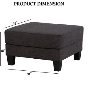 English Elm Contemporary Square Storage Ottoman with Wooden Legs — Modern Multifunctional Accent for Living Rooms Dark Gray 32 L x 32 W x 10 H B2741P391807