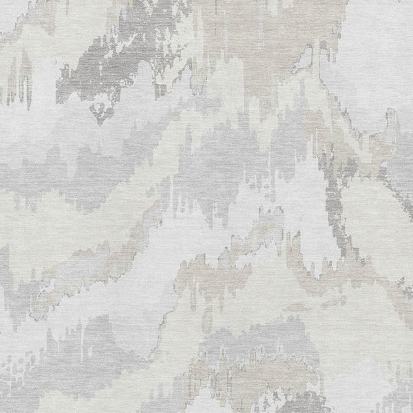 HomeRoots 9' X 12' Ivory and Beige Abstract Area Rug - Durable, Washable, UV Protected for Stylish Spaces! 668668