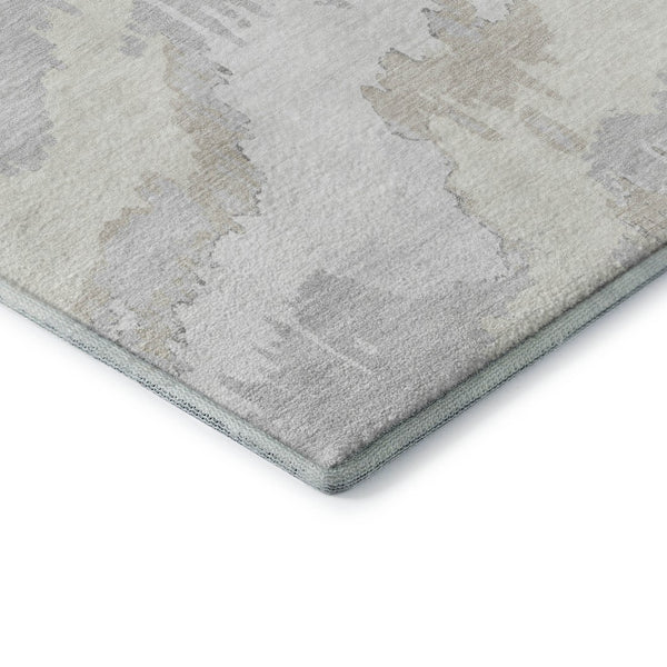 HomeRoots 10' X 14' Ivory and Beige Abstract Washable Area Rug - UV Protected, Soft, Stylish, Family-Friendly 668669