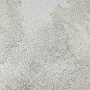 HomeRoots 10' X 14' Ivory and Beige Abstract Washable Area Rug - UV Protected, Soft, Stylish, Family-Friendly 668669