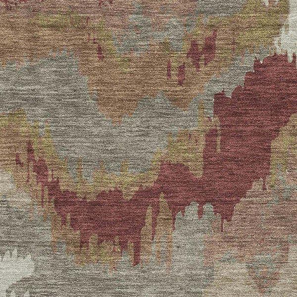 HomeRoots 8' X 10' Washable Abstract Area Rug in Rust Beige & Copper - UV Protected, Durable, Stylish Decor 668679