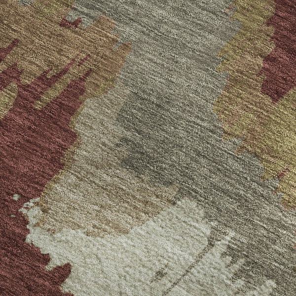 HomeRoots 8' X 10' Washable Abstract Area Rug in Rust Beige & Copper - UV Protected, Durable, Stylish Decor 668679