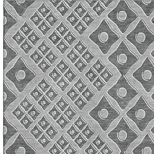HomeRoots 8' X 10' Gray & Charcoal Geometric Washable Area Rug - Durable, UV Protected, Perfect for Homes! 668728