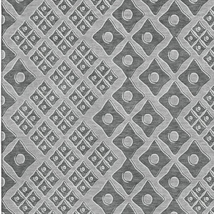 HomeRoots 8' X 10' Gray & Charcoal Geometric Washable Area Rug - Durable, UV Protected, Perfect for Homes! 668728
