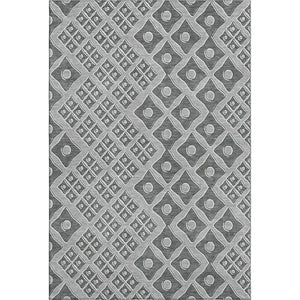 HomeRoots 9' Gray & Charcoal Geometric Area Rug - Washable, UV Protected, Stain Resistant for High-Traffic Homes 668729