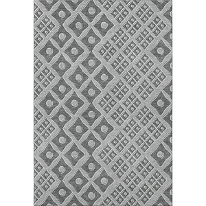 HomeRoots 9' Gray & Charcoal Geometric Area Rug - Washable, UV Protected, Stain Resistant for High-Traffic Homes 668729