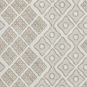 HomeRoots 5' X 8' Ivory & Beige Geometric Washable Area Rug with UV Protection - Stylish, Durable, Easy Care! 668732