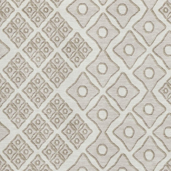 HomeRoots 5' X 8' Ivory & Beige Geometric Washable Area Rug with UV Protection - Stylish, Durable, Easy Care! 668732