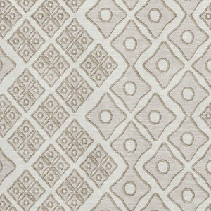 HomeRoots 9' X 12' Ivory & Beige Geometric Area Rug – Washable, Stain-Resistant, UV Protected for Busy Homes 668735