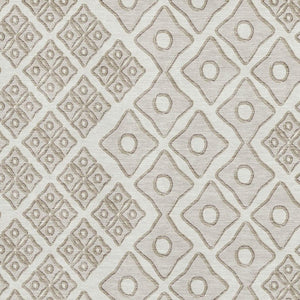 HomeRoots 10' X 14' Ivory & Beige Geometric Area Rug - Washable, UV-Protected, Durable for Busy Homes! 668736
