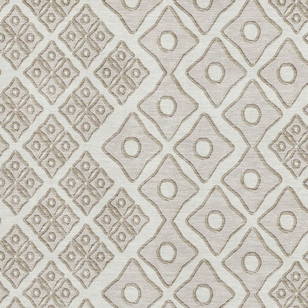 HomeRoots 10' X 14' Ivory & Beige Geometric Area Rug - Washable, UV-Protected, Durable for Busy Homes! 668736