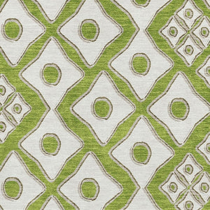 HomeRoots 5' X 8' Modern Lime Green & Ivory Geometric Area Rug – Washable, Stain-Resistant & UV Protected! 668738