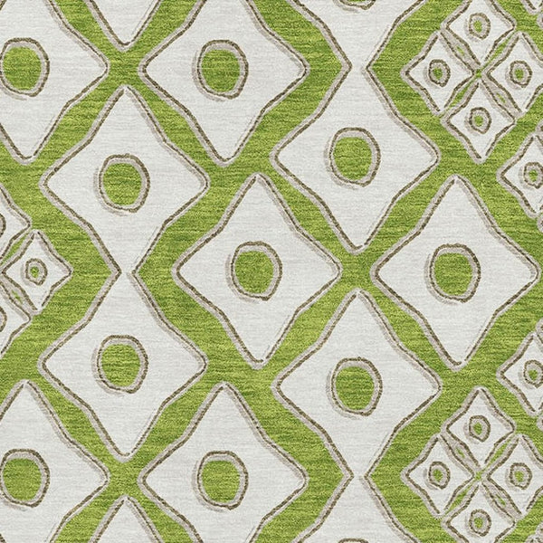 HomeRoots 10' X 14' Lime Green & Ivory Geometric Area Rug - Durable, Washable, UV-Protected for High-Traffic Spaces 668742