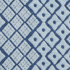 HomeRoots 8' X 10' Stylish Navy & Sky Blue Geometric Area Rug - Washable, UV Protected & Family Friendly Design 668746