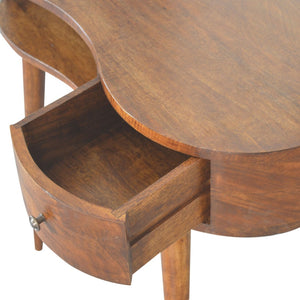English Elm Solid Wood Chestnut Writing Desk – Handcrafted Mango Wood, Nordic Design, 1 Drawer & Open Slot Storage B182P279287-GIGA